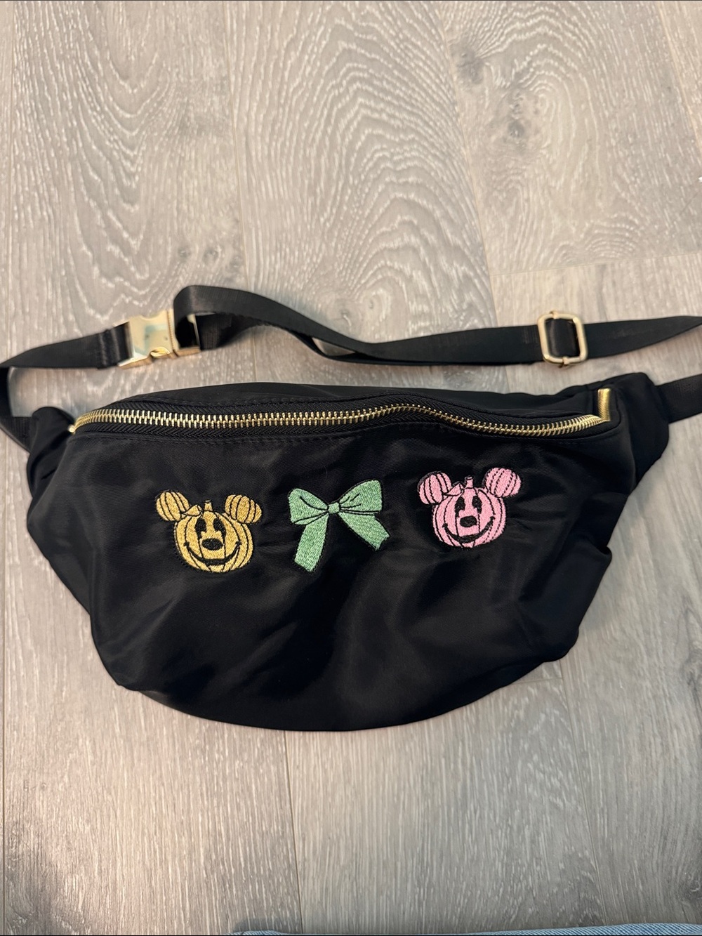 Custom Disney Mickey Halloween Black Crossbody Fanny Pack
